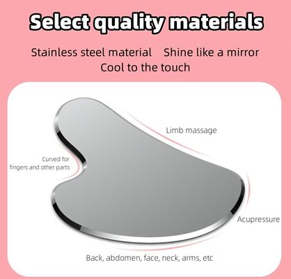 Muscle Massage Custom Logo Massager Products 304 Stainless Steel Guasha Tool Heart Shape Gua Sha Stainless Steel