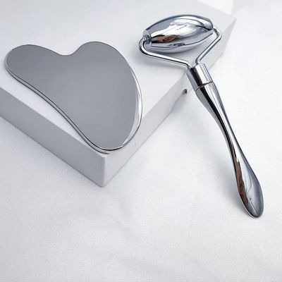 Massage Equipment Custom Logo Availabled Anti Aging Silver 304 Stainless Steel Metal Gua Sha Face Roller Eye Cream Stick