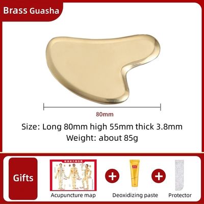 Body Massager Heart Shape Natural Brass Metal Gua Sha Scraping Board for Meridian Massage and Muscle Massage