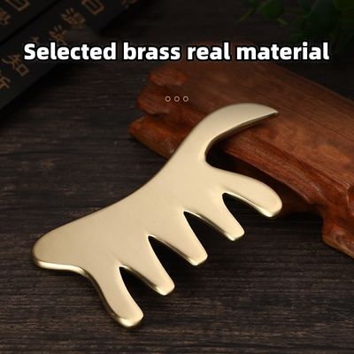 Hair Health Care Salon Beauty Tool Scalp Massage Comb Guasha Stone Head Massager for Natural Brass Gua Sha Board and Hair Car