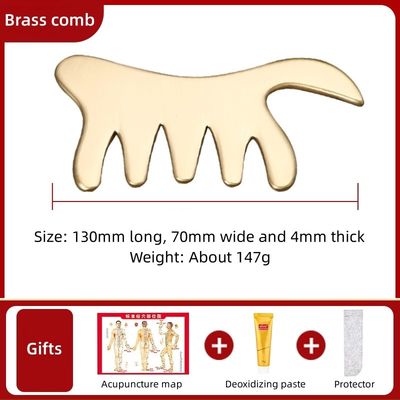 Hair Health Care Salon Beauty Tool Scalp Massage Comb Guasha Stone Head Massager for Natural Brass Gua Sha Board and Hair Car