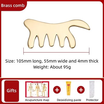 Hair Health Care Salon Beauty Tool Scalp Massage Comb Guasha Stone Head Massager for Natural Brass Gua Sha Board and Hair Car