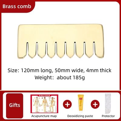 Muscle Massage Gold Gua Sha Board Tool for Natural Brass Guasha Stone Head Massager Hair Health Care Salon Beauty Tool