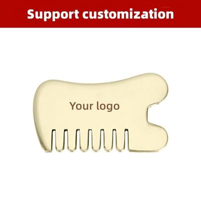 Muscle Massage Gold Gua Sha Board Tool for Natural Brass Guasha Stone Head Massager Hair Health Care Salon Beauty Tool