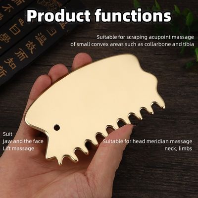 Body Muscles Massage Tool Natural Brass Gua Sha Board Scalp Comb Guasha Stone Head Massager Hair Health Care Salon Beauty