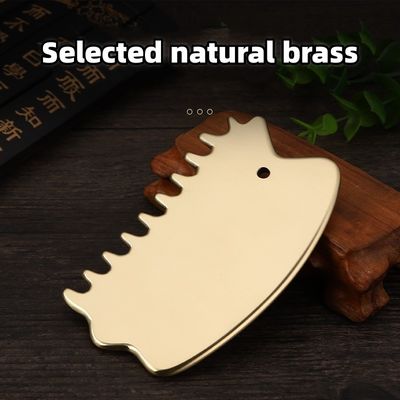 Body Muscles Massage Tool Natural Brass Gua Sha Board Scalp Comb Guasha Stone Head Massager Hair Health Care Salon Beauty