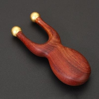 Double-end Brass Sandalwood Manual Reflexology Guasha Massage Tool for Eye Nose Body Gua Sha Care Therapy Tissue Massage Stick