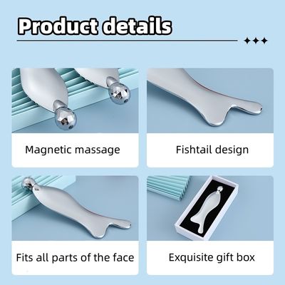 Facial Spa Massager Silver Zinc Alloy Gua Sha Scraping Board for Meridian Acupoint Massage Skin Care Beauty Salon Tool