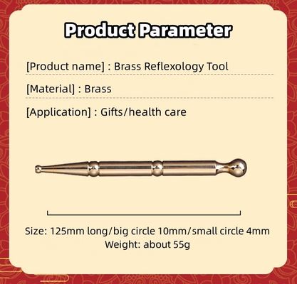 Massage Tools Brass Copper Manual Acupressure Reflexology Pen for Body Health Care Therapy Tissue Massage Stick Gold