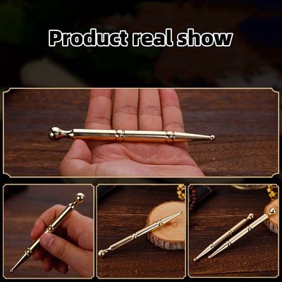 Massage Tools Brass Copper Manual Acupressure Reflexology Pen for Body Health Care Therapy Tissue Massage Stick Gold