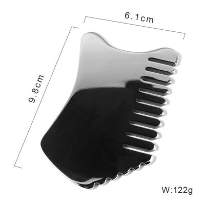 Head Massage Equipment Custom Shape Massager Tools Face Roller Massage Metal Guasha Comb 304 Stainless Steel Guasha Comb