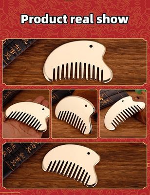 Customized Logo Availabled Head Massage Equipment 2023 Meridian Massager Hair Maintenance Brass Guasha Plate Scalp Massager