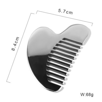 Customized Logo Availabled Best Seller Stainless Steel Gua Sha Scalp Massage Comb Guasha Stone Head Massager Hair Health Care Salon Beauty