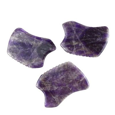 Purple Scraping Stone Gua Sha Massage Tool for Amethyst Crystal Facial Guasha Board and Natural Jade
