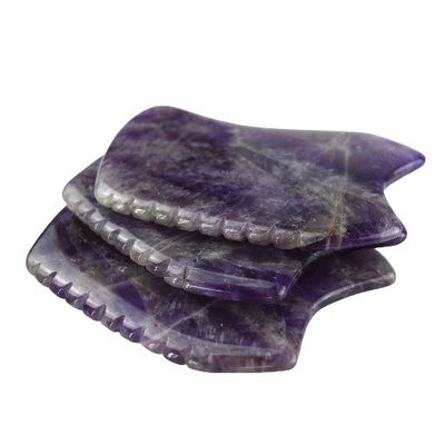 Purple Scraping Stone Gua Sha Massage Tool for Amethyst Crystal Facial Guasha Board and Natural Jade