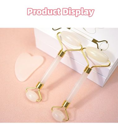 Muscle Massage Afghan White Jade Roller And Gua Sha Set For Body Massage With Natural Jade Guasha Stone