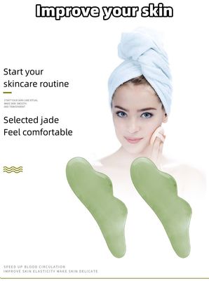 Xiuyan Jade Massage Tools 100% Natural Dual Sided Jade Stone Face Roller for Stimulating Blood Flow and Relieving Stress