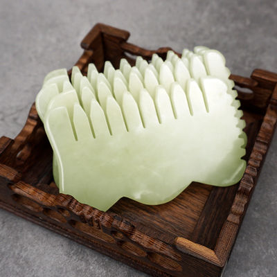 Head Massage Equipment Jade Hair Comb Guasha Massage Comb for Beauty and Xiuyan Jade Properties