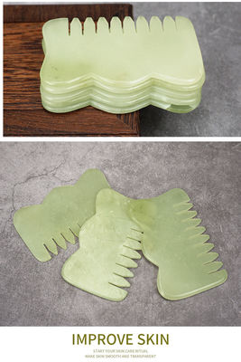 Head Massage Equipment Jade Hair Comb Guasha Massage Comb for Beauty and Xiuyan Jade Properties