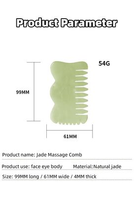 Natural Xiuyan Jade Gua Sha Acupoint Massage Hair Comb for Head Relaxation Guasha Comb