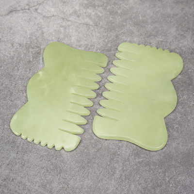 Natural Xiuyan Jade Gua Sha Acupoint Massage Hair Comb for Head Relaxation Guasha Comb
