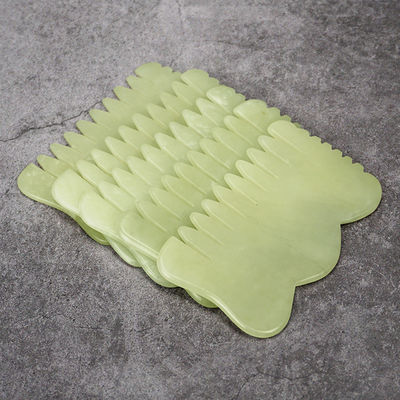 Natural Xiuyan Jade Gua Sha Acupoint Massage Hair Comb for Head Relaxation Guasha Comb