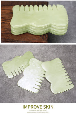 Natural Xiuyan Jade Gua Sha Acupoint Massage Hair Comb for Head Relaxation Guasha Comb