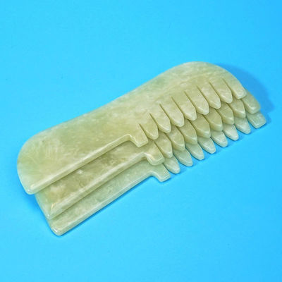 Supply Green Scraping Jade Gua Sha Stone Facial Hair Massage Guasha Comb Tools Xiuyu Comb with Customized Logo Availabled