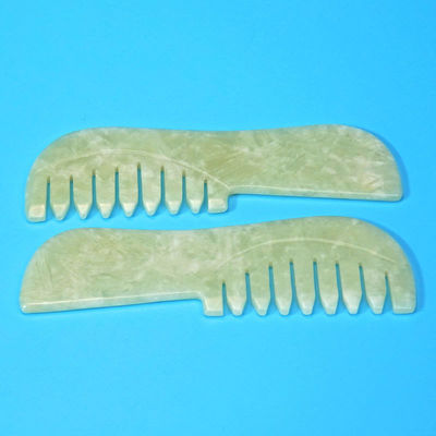 Supply Green Scraping Jade Gua Sha Stone Facial Hair Massage Guasha Comb Tools Xiuyu Comb with Customized Logo Availabled