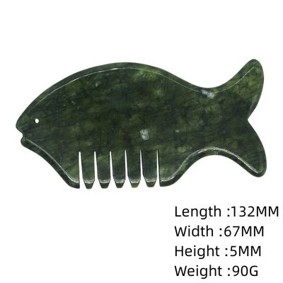 Head Massage Equipment 2024 Product Xiuyan Jade Comb Guasha Jade Stone Scraping Massage Board in Green and Yellow