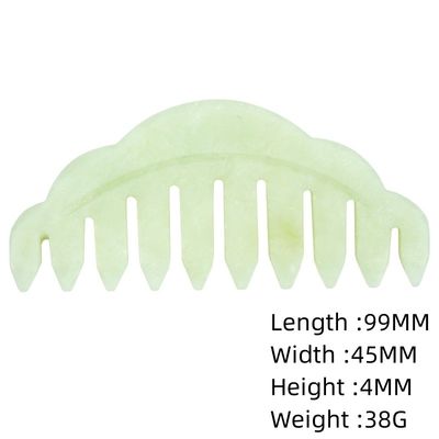 100% Natural Green Jade Rose Quartz Guasha And Black Obsidian White Jade Hair Comb Guasha Massage Tool For Head Massage Comb
