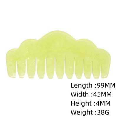 100% Natural Green Jade Rose Quartz Guasha And Black Obsidian White Jade Hair Comb Guasha Massage Tool For Head Massage Comb