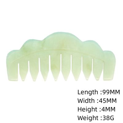 100% Natural Green Jade Rose Quartz Guasha And Black Obsidian White Jade Hair Comb Guasha Massage Tool For Head Massage Comb