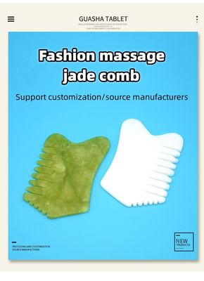 Head Hair Scalp Massagers with Acupuncture Head Therapy Trigger Point Treatment Jade Stone Gua Sha Comb Massage Tools