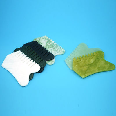 Head Hair Scalp Massagers with Acupuncture Head Therapy Trigger Point Treatment Jade Stone Gua Sha Comb Massage Tools