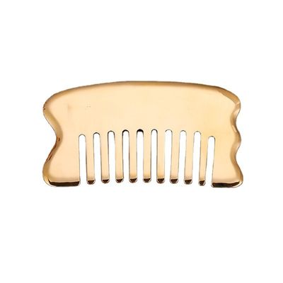Muscle Massage Head Massage Tool Custom Logo Scalp Massage Tool Square Brass Gua Sha Comb Metal Copper Gua Sha Comb