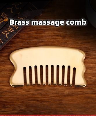 Muscle Massage Head Massage Tool Custom Logo Scalp Massage Tool Square Brass Gua Sha Comb Metal Copper Gua Sha Comb