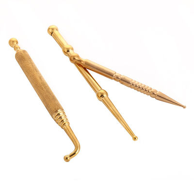 Massage Tools Gold/Silver Double Head Pen Copper Ear and Body Point Probe Acupoint Brass Search Facial Reflexology Pen