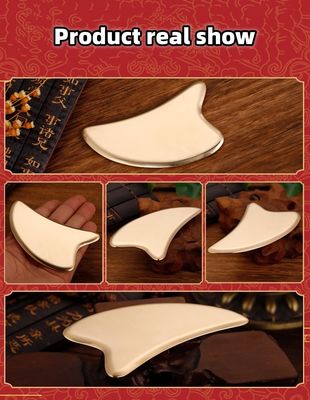 Massage Equipment Customizable Pure Copper Heart Shaped Body Healthcare Guasha Scraping Board Gold Color Brass Metal Gua Sha Massage Tool