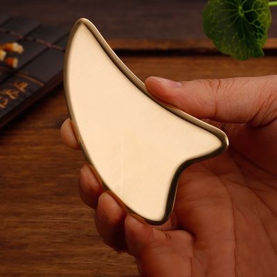 Gold Heart Shape Natural Brass Metal Gua Sha Scraping Guasha Facial Spa Massager for Meridian Acupoint Massage