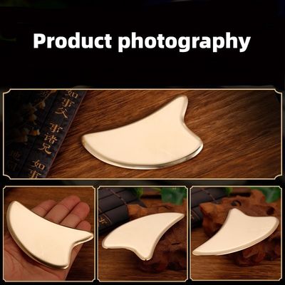 Gold Heart Shape Natural Brass Metal Gua Sha Scraping Guasha Facial Spa Massager for Meridian Acupoint Massage