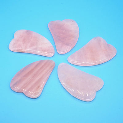 Rose Quartz Gua Sha Face Roller Massage Tool Guasha Stone Body Self Skin Care Spa Anti Aging Facial Beauty Gift Box in Pink