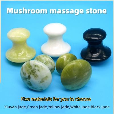 Green Natural Jade Mushroom Shape Massage Stone for Muscle Massage and Facial Beauty Health Massage Relaxation in 2024