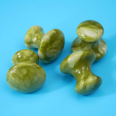 Green Natural Jade Mushroom Shape Massage Stone for Muscle Massage and Facial Beauty Health Massage Relaxation in 2024