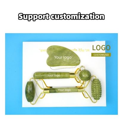 Body Muscles Natural Jade Stone Gua Sha Scraping Board Guasha Face Roller Gift Box Three-piece Set Spa Massage Tool Skin Care Facial Beauty