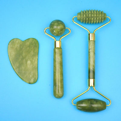 Body Muscles Natural Jade Stone Gua Sha Scraping Board Guasha Face Roller Gift Box Three-piece Set Spa Massage Tool Skin Care Facial Beauty