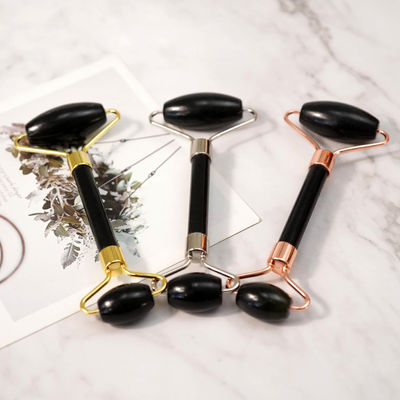 Muscle Massage Custom Black Bian Stone Gua Sha Scraping Board Guasha Face Roller Gift Box Set for Spa Skin Care Routine