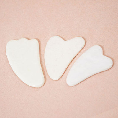 Skin Care Tool Natural White Jade Stone Gua Sha Scraping Board Guasha Face Roller Gift Box Set for Body Muscles Massage