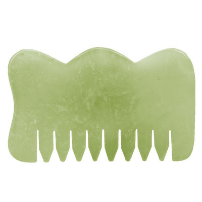 Customized Logo Availabled M Shape Jade Gua Sha Stone Head Massager for Hair Health Care and Scalp Massage in Salon Beauty
