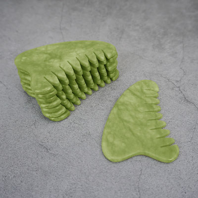 Properties Head Massage Equipment Natural Green Jade Gua Sha Scalp Massager Lymphatic Massage Comb for Hair Health Care